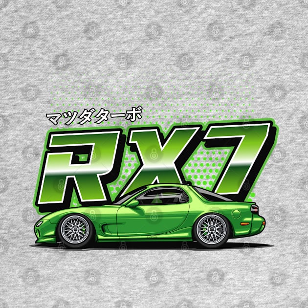 RX7 FD Retro Style (Lime Green) by Jiooji Project